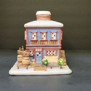 Partylite Village General Store Ceramic Tealight Candle Holder 6" tall